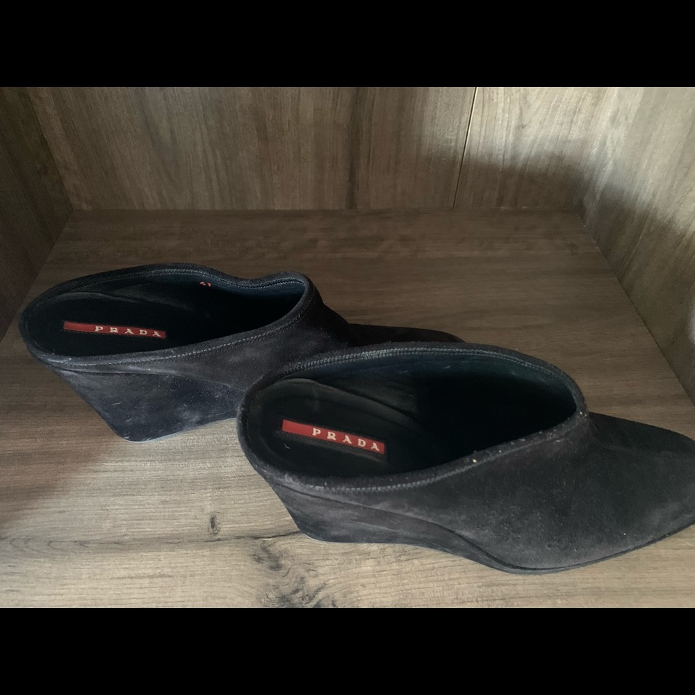 Prada wedge mules